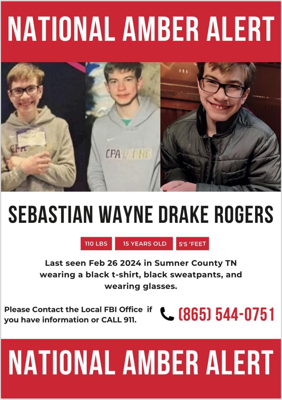 Missing: Sebastian Rogers, Hendersonville, TN