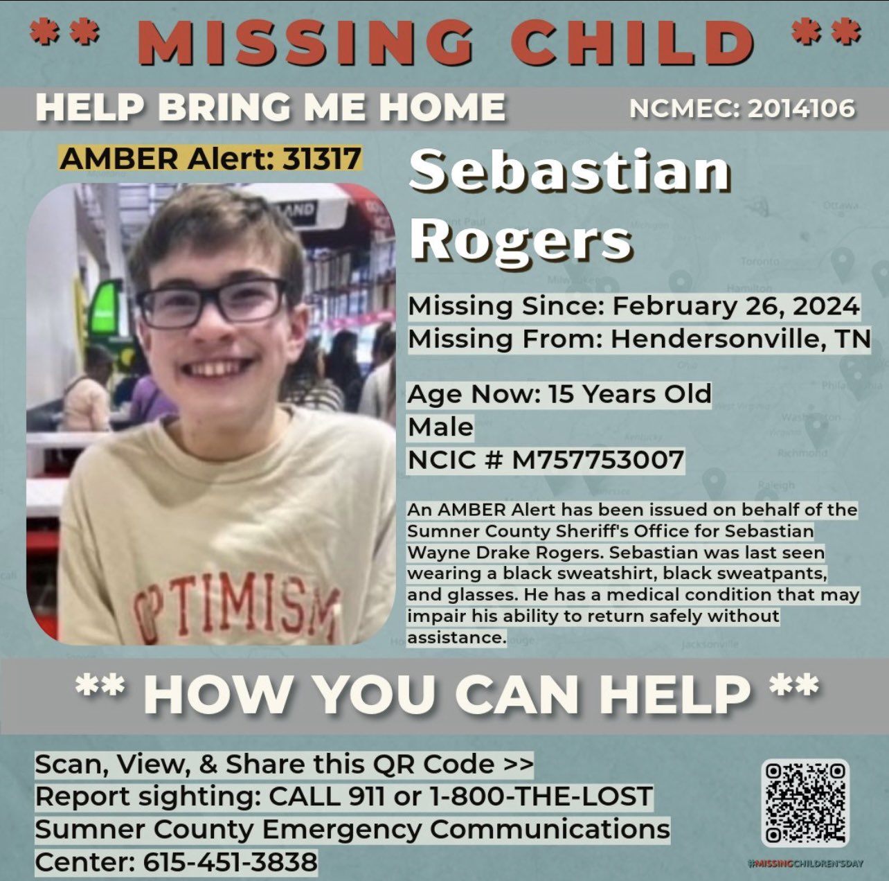 Missing: Sebastian Rogers, Hendersonville, TN