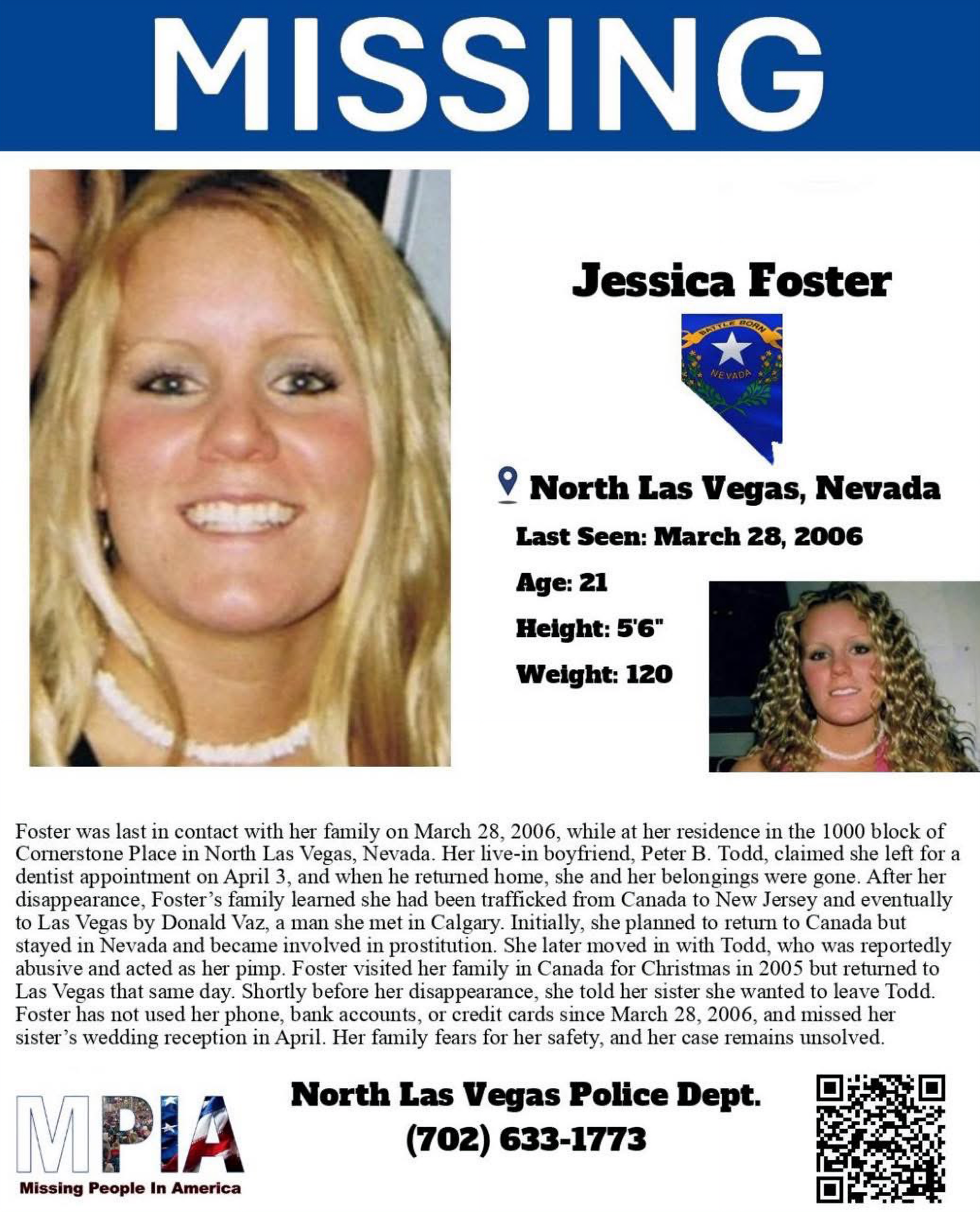 Missing: Jessica Foster, 21, North Las Vegas, Nevada