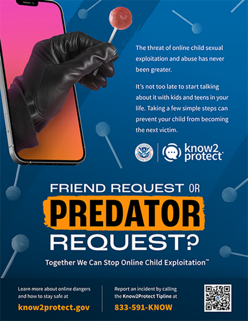 FRIEND REQUEST OR PREDATOR REQUEST? Together We Can Stop Online Child Exploitation